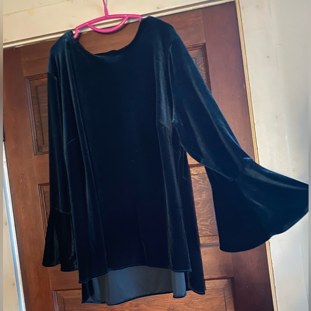 3x Calvin Klein velvet green blouse